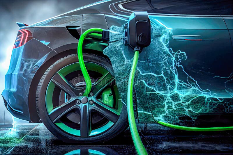 Electric Car Battery Charging Station Stock Illustration Illustration