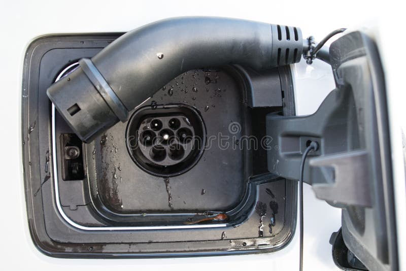 Electric Car Charger at Home Charging EV Cable on Stock Image Image