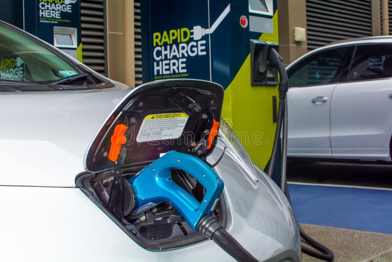 Electric car charging stock image. Image of fuel, cable 79652809