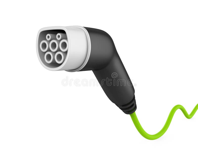Electric Car Charging Plug Isolated royalty free illustration