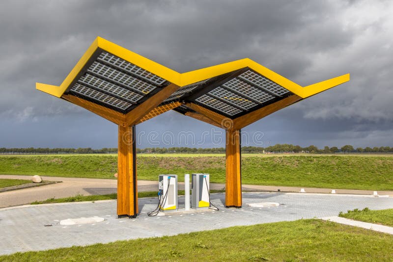 Electric Car Charging Station Stock Photo Image of daytime, friendly