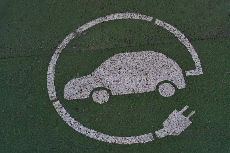 Electric Car Charging Zone Sign Stock Photo Image of interface, icon