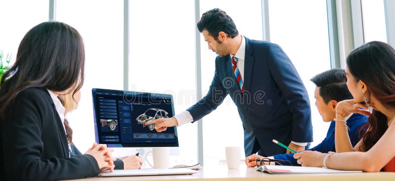 Electric car design software on computer screen show simulation blueprint snugly royalty free stock photography