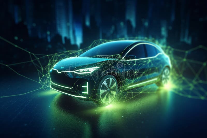 Electric Car Energy for Environment Car Ecosystem AI Generative Stock