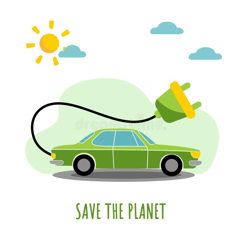 Car Solar Panel And Bio Fuel Design Stock Vector Illustration of mind