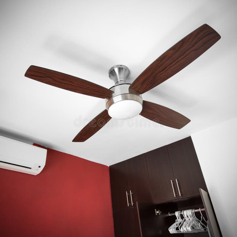 Electric ceiling fan stock photo. Image of looking, interior 188270564