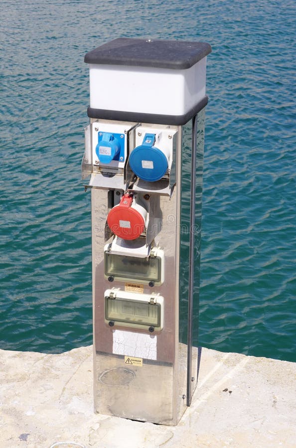 Electric Charging Point For Boats Stock Image Image of nautical