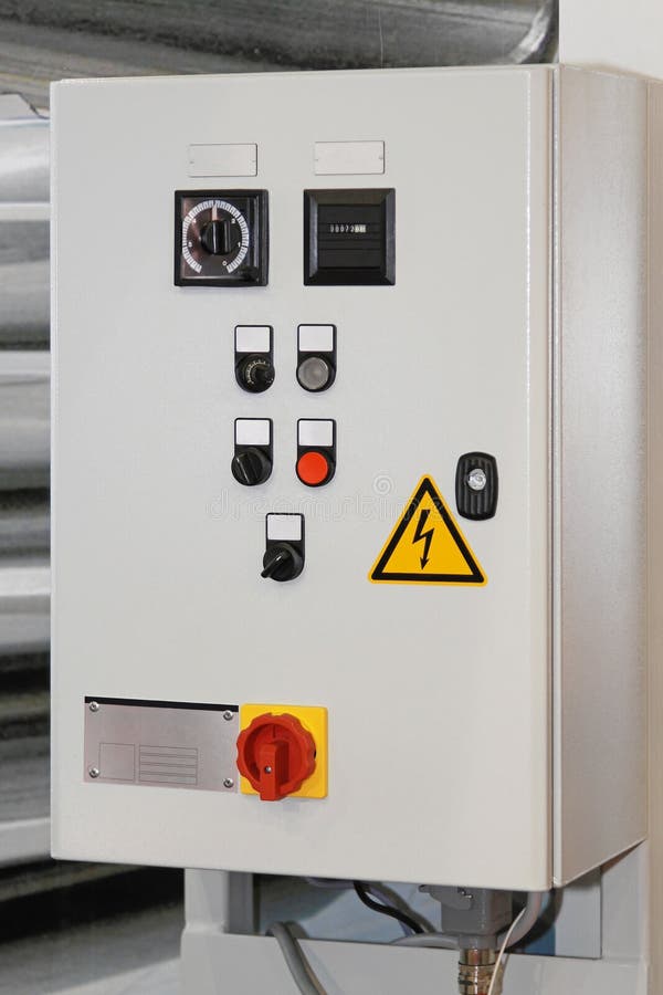 Electric Control Panel, Stainless Steel Stock Image Image of current