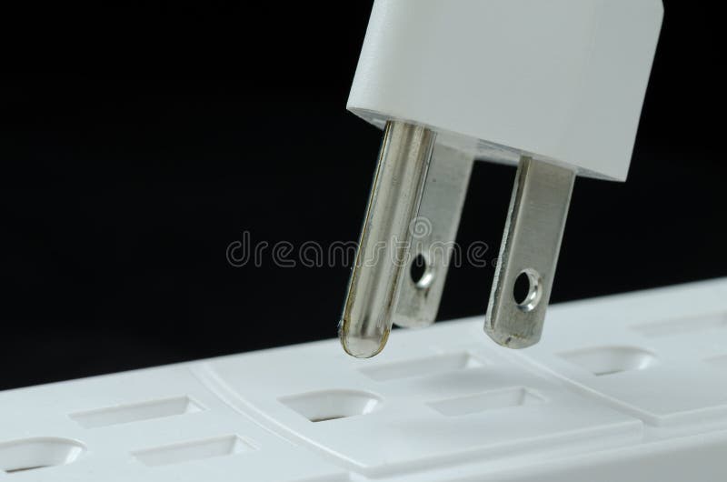 Electric Cord Electrical Socket Outlet Closeup Stock Image Image of