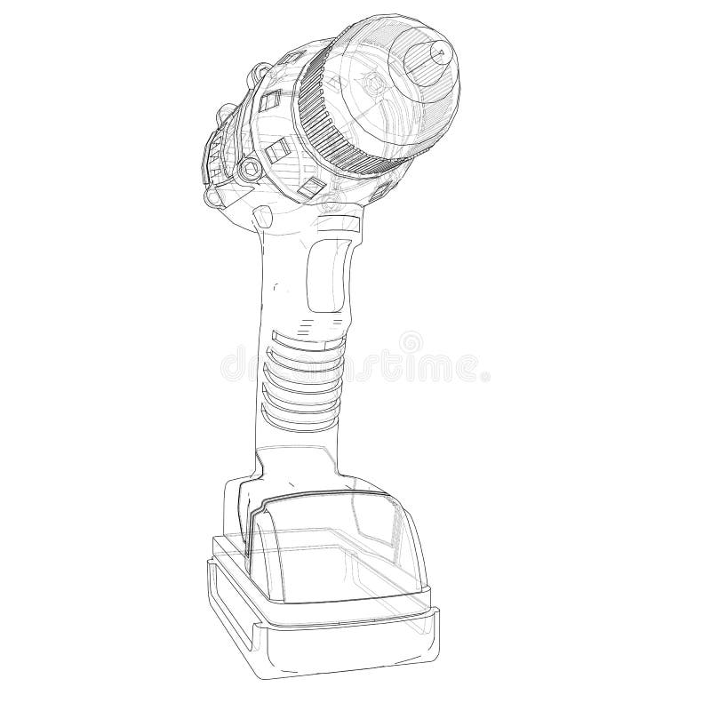 Electric Cordless Screwdriver In .Bits For Bolts And Screws In The