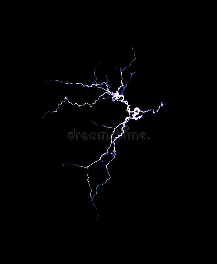 Electric discharge on a black background - 1. Electric shock, lightning, tesla.