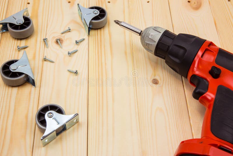 Electric Drill with Metal Wheel Stock Image Image of caster, machine