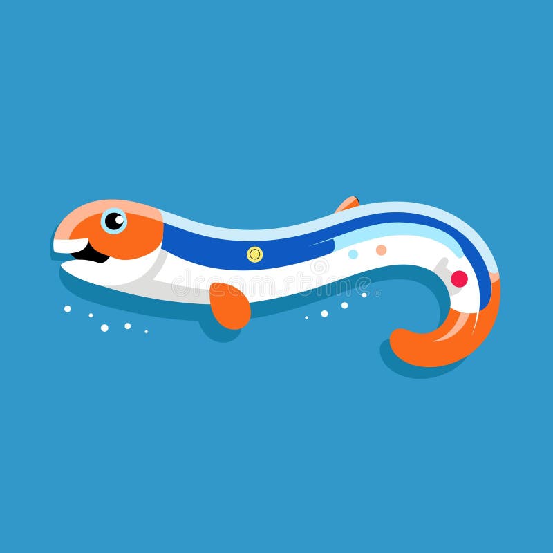 Electric Eel Vector Flat Minimalistic Isolated Illustration Stock