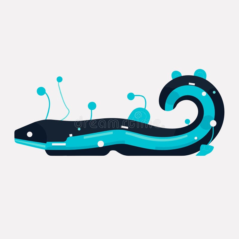 Electric Eel Vector Flat Minimalistic Isolated Illustration Stock
