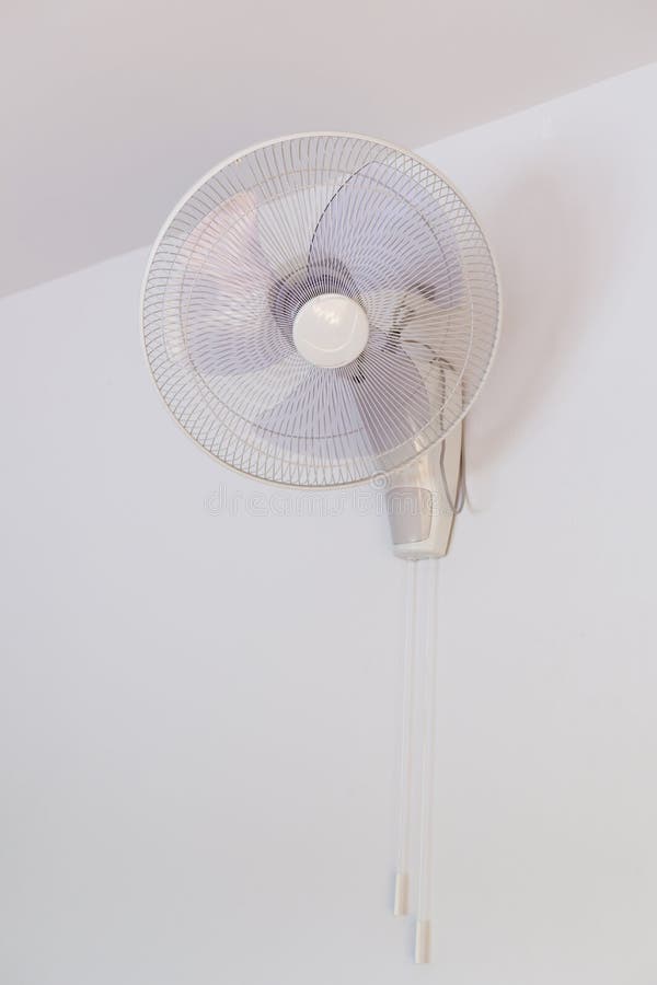 Electric Fan Hanging on White Wall Stock Image Image of appliance