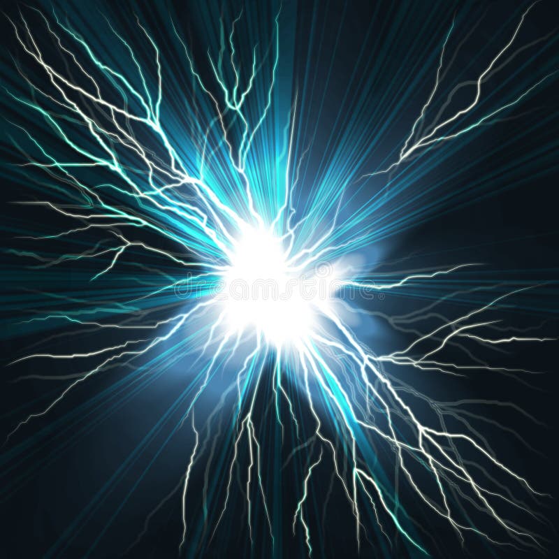 Electric Flash of Lightning Stock Illustration - Illustration of strike ...
