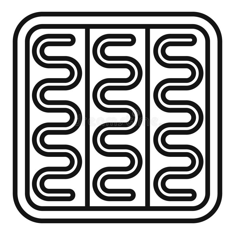 Electric floor heating system installing, warm floor construction symbol with underfloor heating mat vector illustration