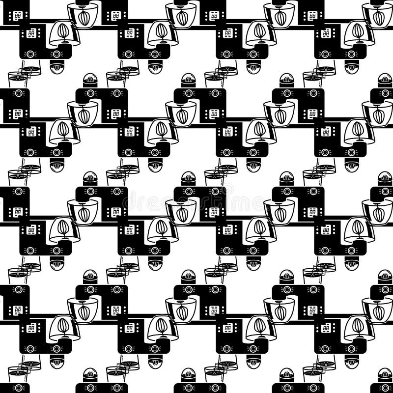 Electric food machine pattern seamless vector stock illustration