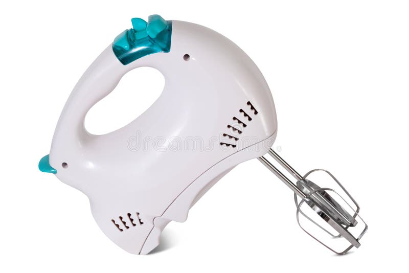 Electric food mixer on white