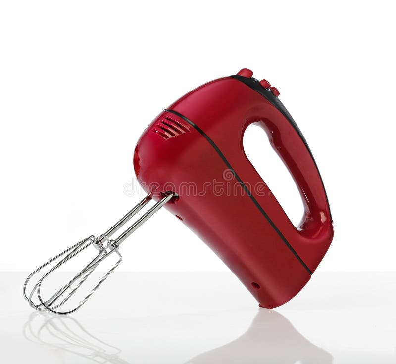 Electric food mixer on white background. royalty free stock photography