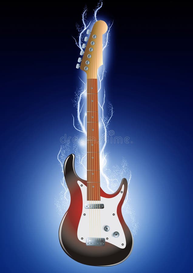 Electric guitar stock vector. Illustration of effect, sound 9266376