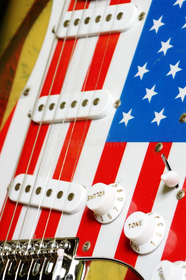Electric Guitar American Flag 2 Stock Image Image of amplifier
