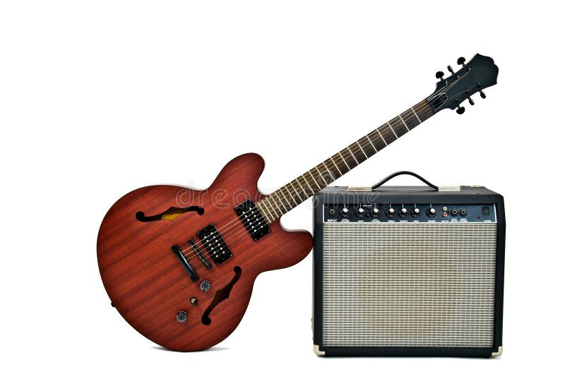 Guitar Amp Stack with Fender Style Guitar Stock Photo Image of