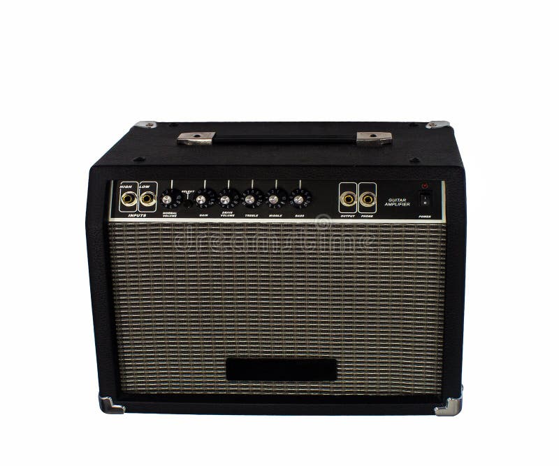 The Electric Guitar Amplifier on Isolated Stock Image Image of button