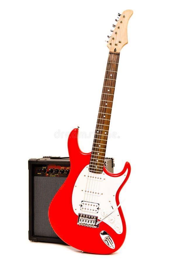 Electric Guitar with Amplifier Stock Photo Image of isolated, people