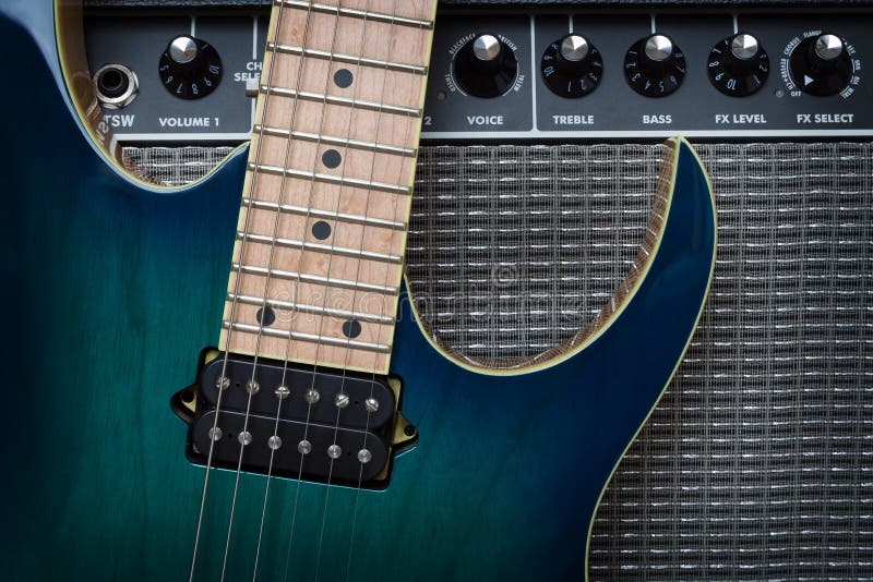 Electric Guitar with Amplifier Stock Image Image of volume