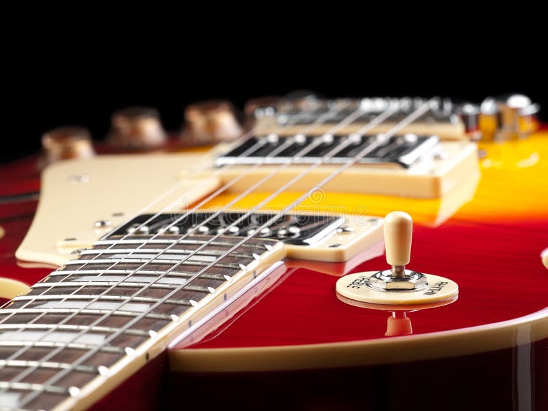 Electric guitar on black background royalty free stock image