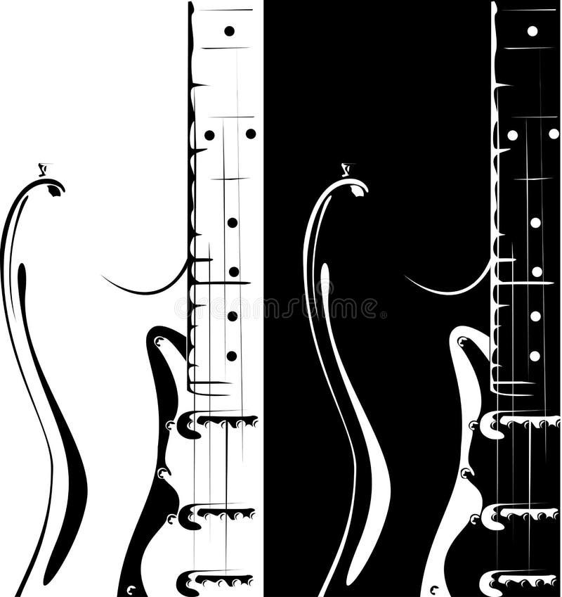 Electric guitar black-white version