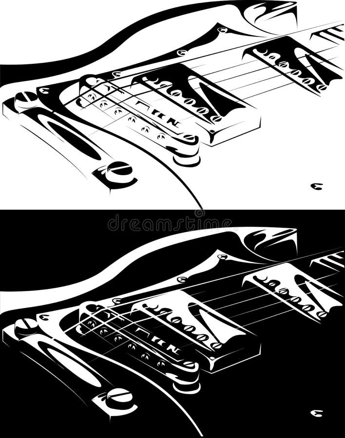 Electric guitar black-white version