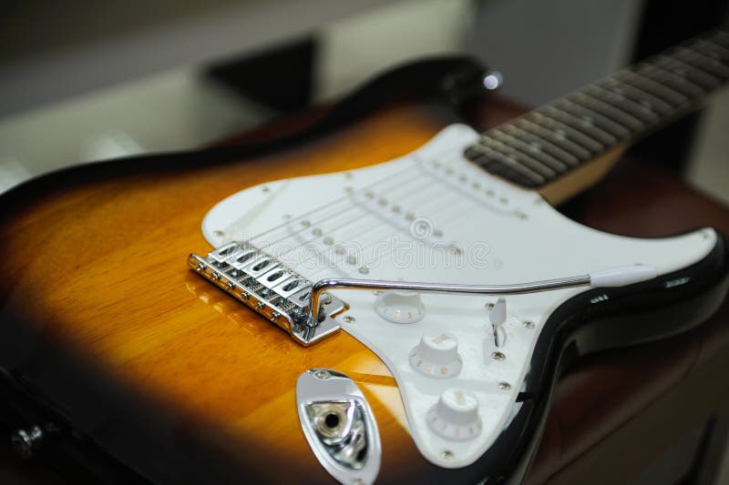 Electric guitar close up stock image. Image of music 63697877