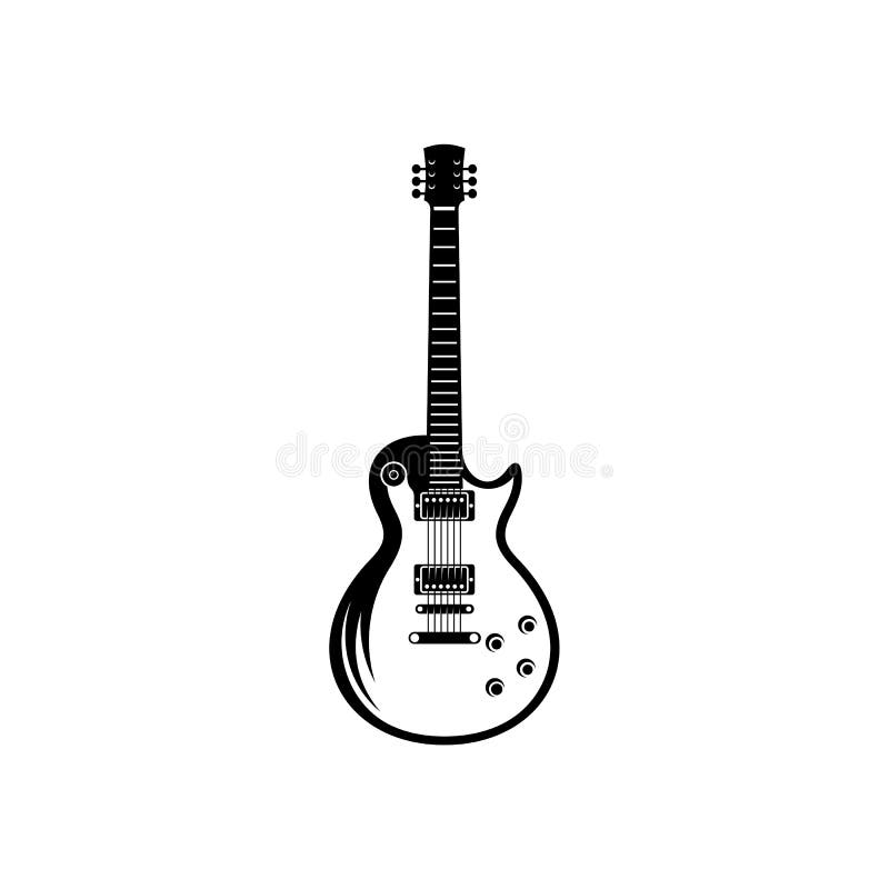 Electric Guitar Design Vector Template. Simple Set of Electric Guitar