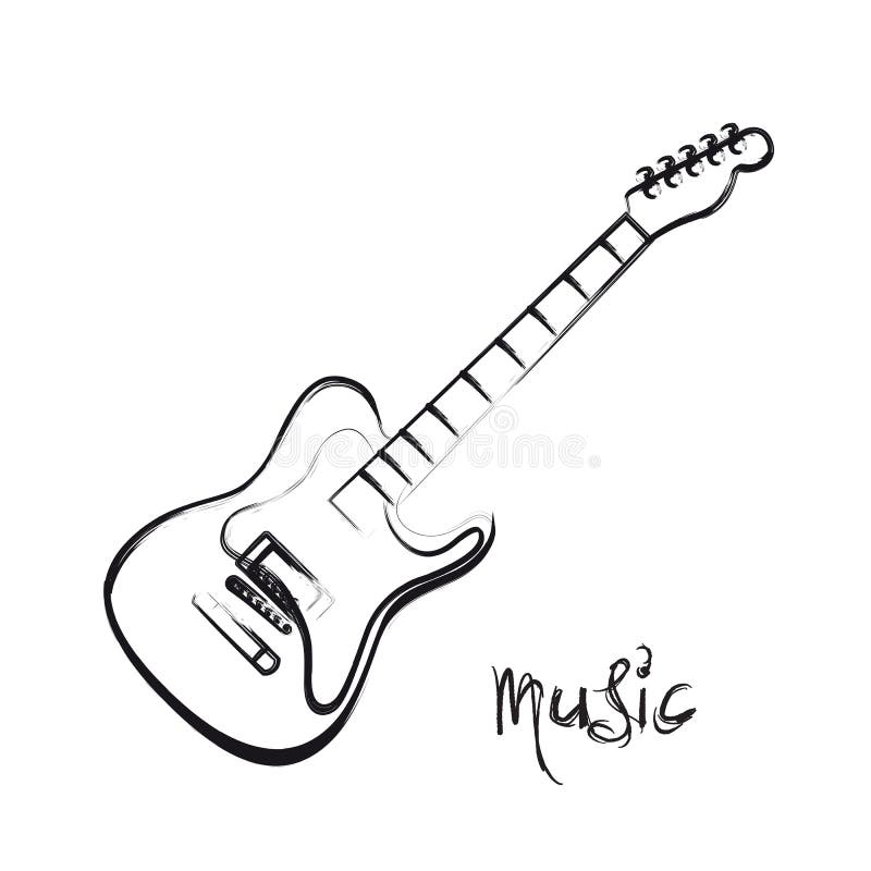 Electric Guitar hand drawn