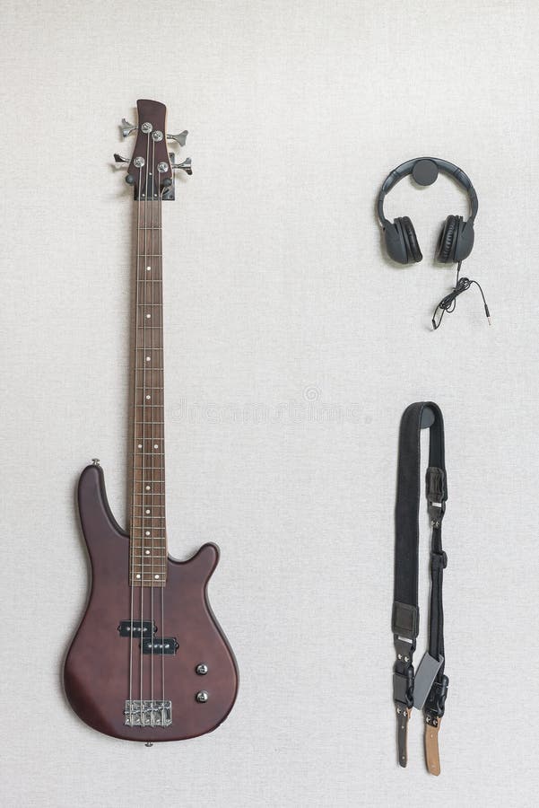 Electric Guitar with Headphone Stock Image Image of play, phones