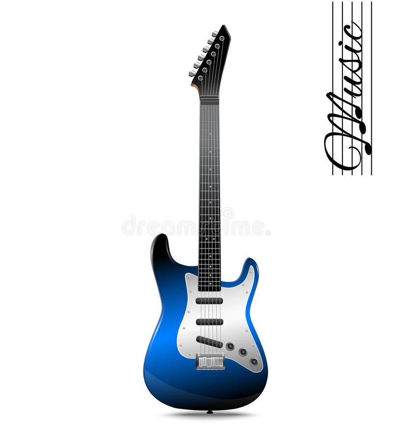 Black electric guitar stock vector. Illustration of musical 23552675