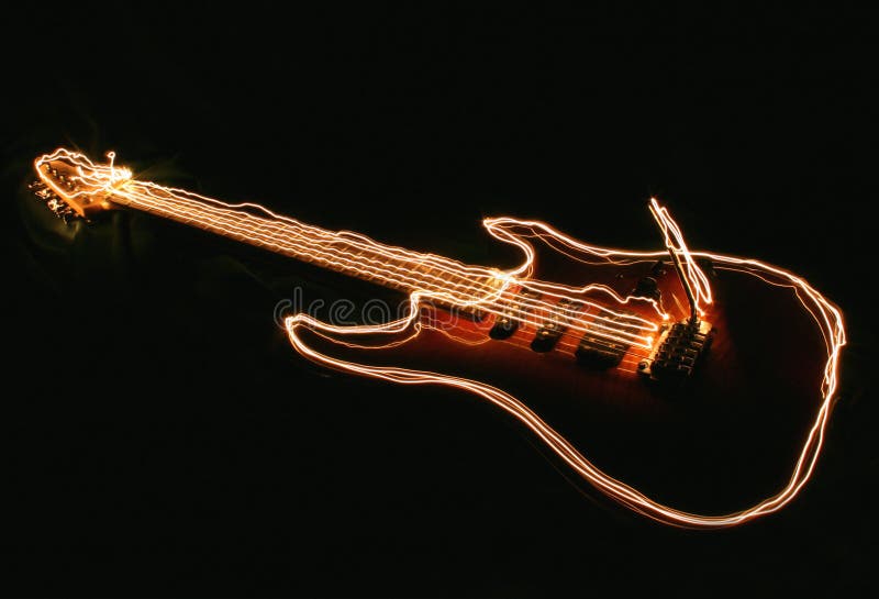 Electric Guitar Light Effect Royalty Free Stock Photography Image