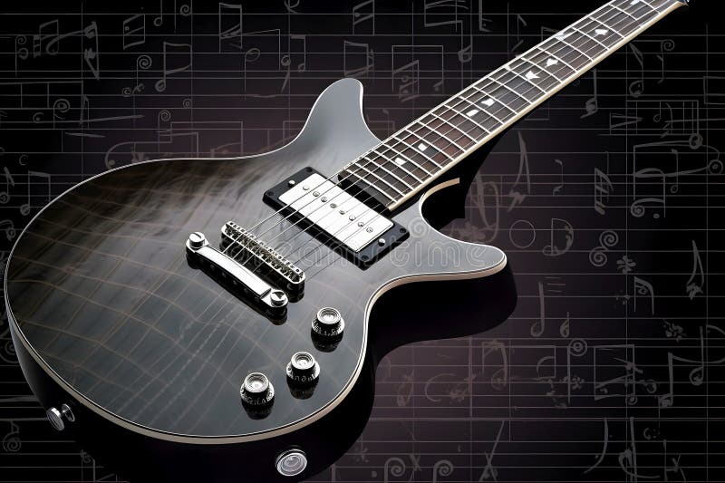 Brown Electric Guitar Black Guitar Amplifier Stock Illustrations 38