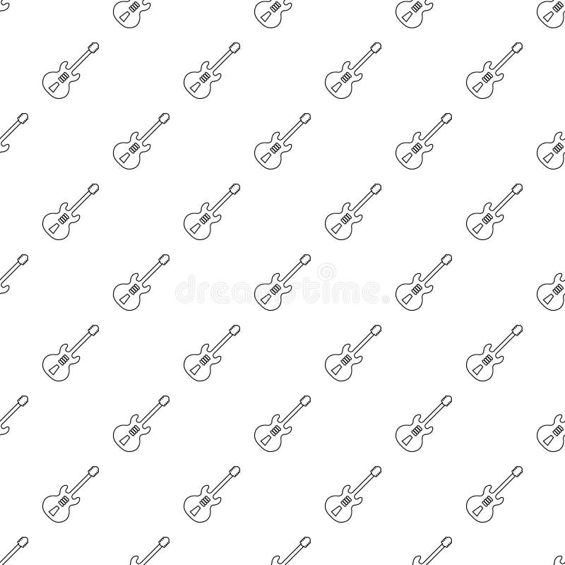 Electric Guitar Pattern Vector Seamless Stock Vector Illustration of