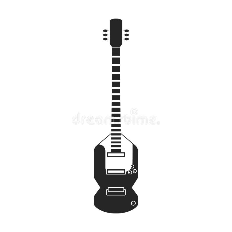 Electric Guitar Vector Icon.Black Vector Icon Isolated on White