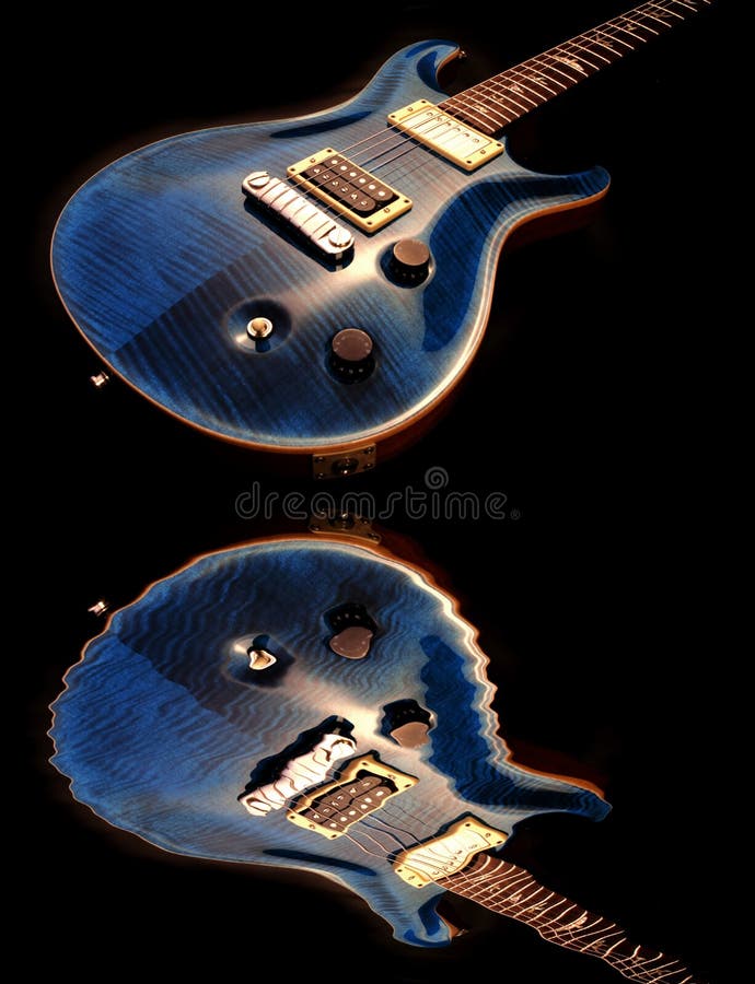 Electric guitar and water stock photo. Image of reissue 6607336