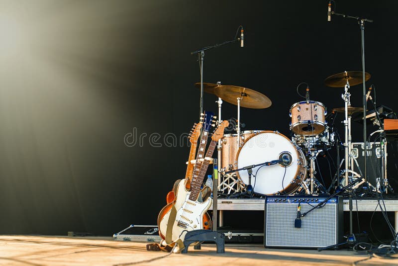 Musical Instruments on Stage Stock Photo Image of instrumental