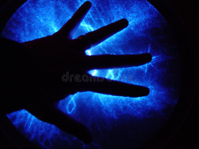 Electric hand stock image. Image of blue, experiment, connection 10397