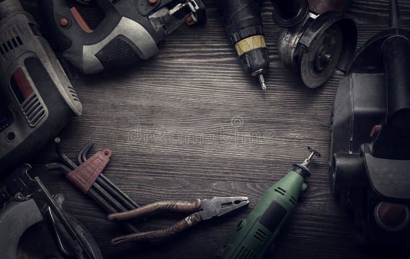 Electric hand tools stock photo. Image of construction 62439658