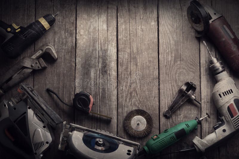 Electric Hand Tools Screwdriver Drill Saw Jigsaw Jointer Top V Stock Image Image of machine