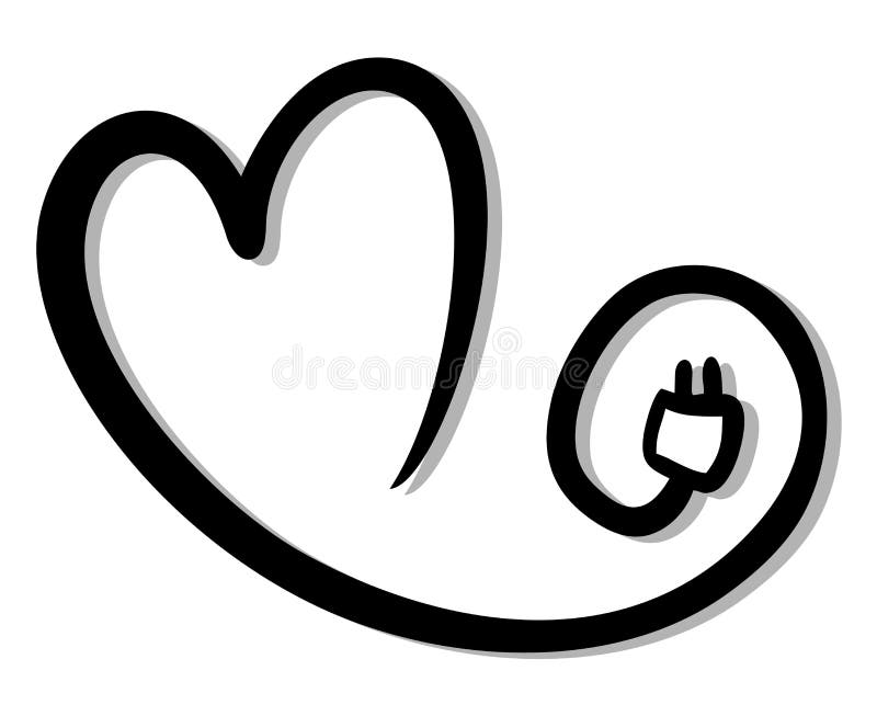 Electric heart stock vector. Illustration of decoration 252821853