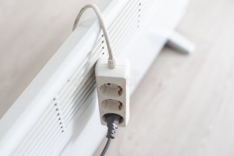 Electric Heater and Extension Cord. Stock Image Image of heater, save