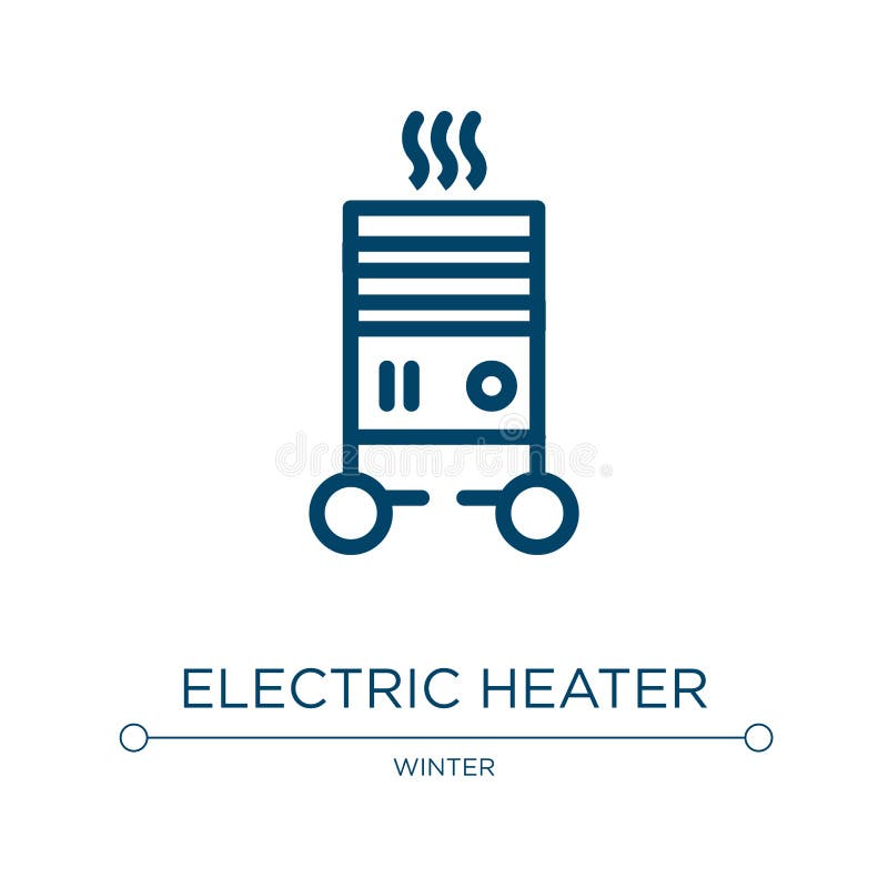 Electric Heater Icon. Linear Vector Illustration from Winter Collection